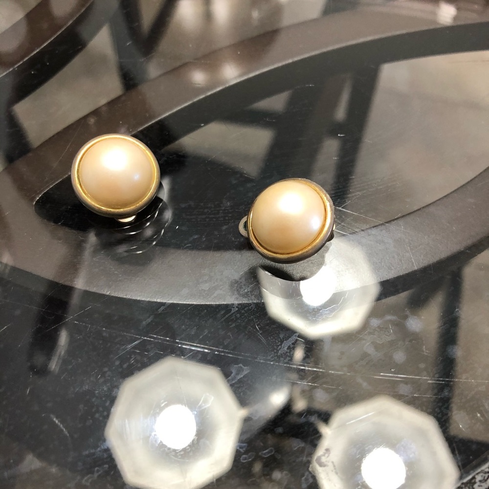 vintage large pearl earrings